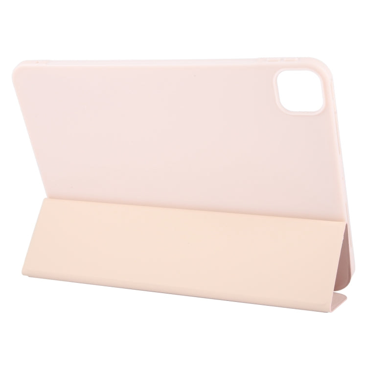 For iPad Air 13 2025 / 2024 GEBEI 3-folding Holder Shockproof Flip Leather Tablet Case(Pink) by GEBEI