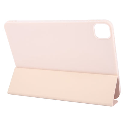 For iPad Air 13 2025 / 2024 GEBEI 3-folding Holder Shockproof Flip Leather Tablet Case(Pink) by GEBEI