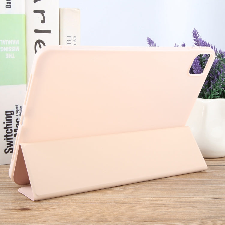 For iPad Air 13 2025 / 2024 GEBEI 3-folding Holder Shockproof Flip Leather Tablet Case(Pink) by GEBEI