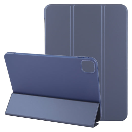 For iPad Pro 13 2025 / 2024 GEBEI 3-folding Holder Shockproof Flip Leather Tablet Case(Dark Blue) by GEBEI