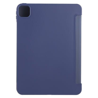 For iPad Pro 13 2025 / 2024 GEBEI 3-folding Holder Shockproof Flip Leather Tablet Case(Dark Blue) by GEBEI
