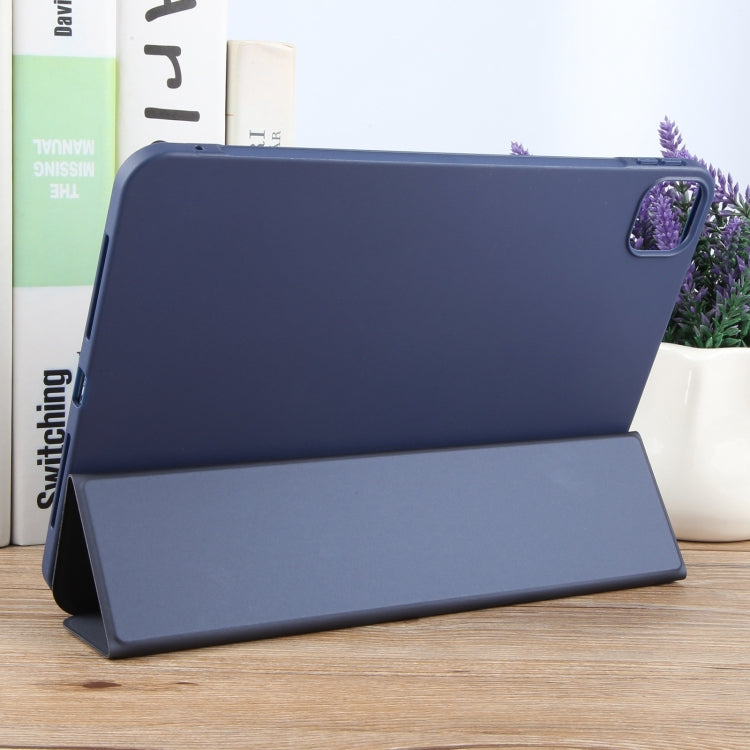 For iPad Pro 13 2025 / 2024 GEBEI 3-folding Holder Shockproof Flip Leather Tablet Case(Dark Blue) by GEBEI