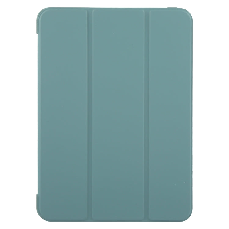 For iPad Pro 13 2025 / 2024 GEBEI 3-folding Holder Shockproof Flip Leather Tablet Case(Dark Green) by GEBEI
