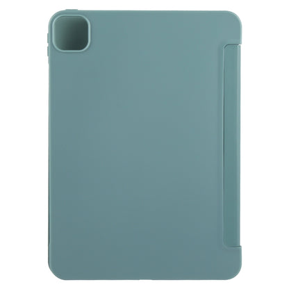 For iPad Pro 13 2025 / 2024 GEBEI 3-folding Holder Shockproof Flip Leather Tablet Case(Dark Green) by GEBEI