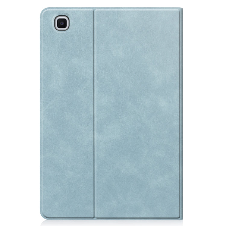 For Samsung Galaxy Tab S6 Lite P610 / P615 Cowhide Texture TPU Tablet Horizontal Flip Leather Case with Holder & Sleep / Wake-Up Function & Pen Slot(Sky Blue) by bashfashion