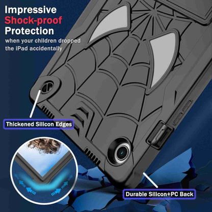 For Samsung Galaxy Tab A8 10.5 2021 Spider Texture Silicone Hybrid PC Tablet Case with Shoulder Strap(Black) by bashfashion