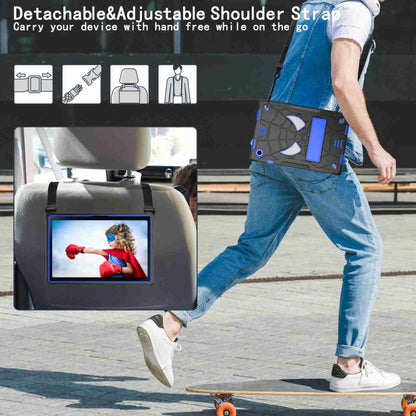 For Samsung Galaxy Tab A8 10.5 2021 Spider Texture Silicone Hybrid PC Tablet Case with Shoulder Strap(Black + Blue) by bashfashion