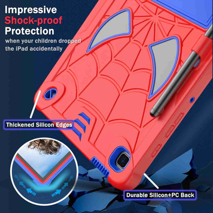 For Samsung Galaxy Tab S6 Lite P610 Spider Texture Silicone Hybrid PC Tablet Case with Shoulder Strap(Red + Blue) by bashfashion