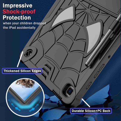 For Samsung Galaxy Tab S6 Lite P610 Spider Texture Silicone Hybrid PC Tablet Case with Shoulder Strap(Black) by bashfashion