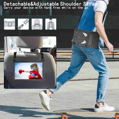 For Samsung Galaxy Tab S6 Lite P610 Spider Texture Silicone Hybrid PC Tablet Case with Shoulder Strap(Black) by bashfashion