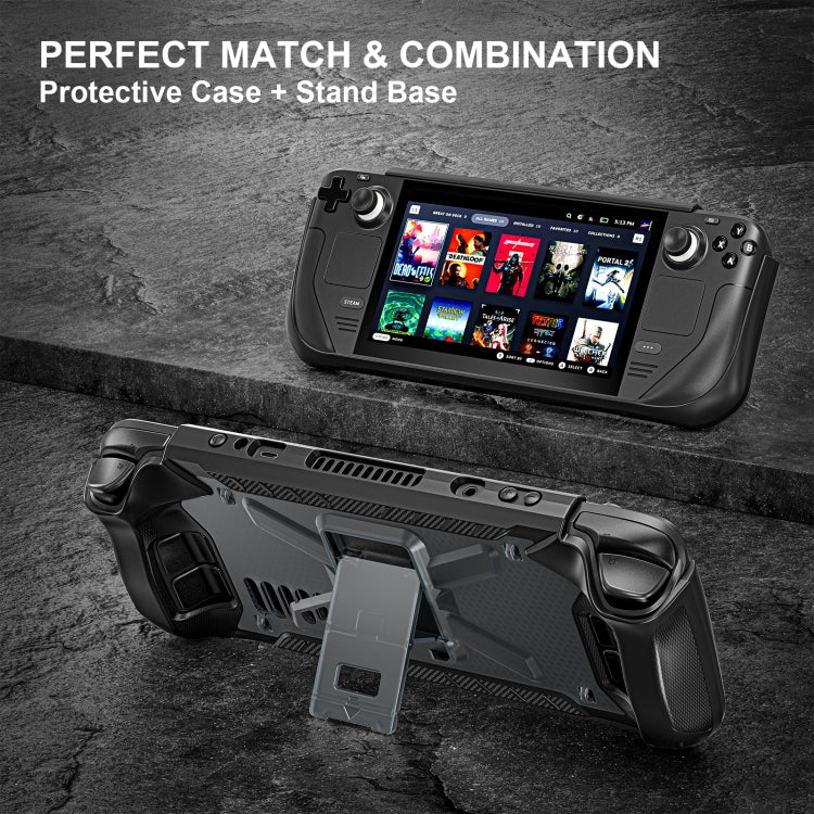 For Steam Deck Shockproof Game Console Case with Holder & Shoulder Strap(Black) by bashfashion