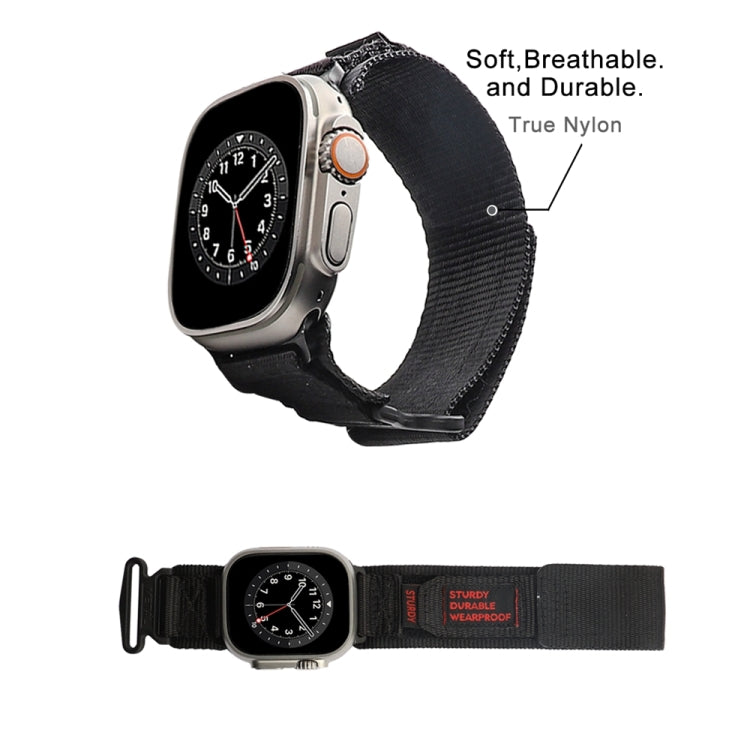 Nylon Two Section Watch Band For Apple Watch Ultra 49mm(Black) by bashfashion