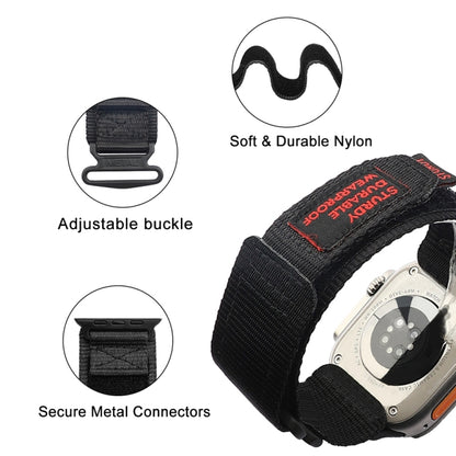 Nylon Two Section Watch Band For Apple Watch Ultra 49mm(Black) by bashfashion