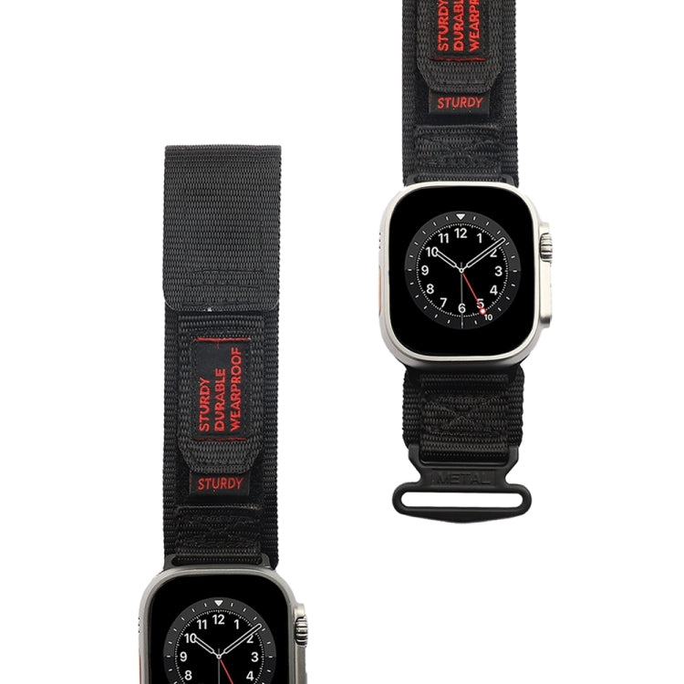 Nylon Two Section Watch Band For Apple Watch Ultra 49mm(Black) by bashfashion