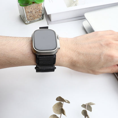 Nylon Two Section Watch Band For Apple Watch Ultra 49mm(Black) by bashfashion