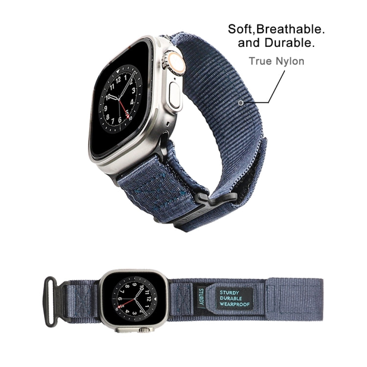 Nylon Two Section Watch Band For Apple Watch Ultra 49mm(Blue) by bashfashion