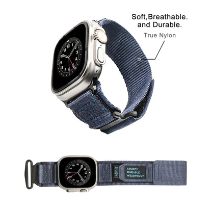 Nylon Two Section Watch Band For Apple Watch Ultra 49mm(Blue) by bashfashion
