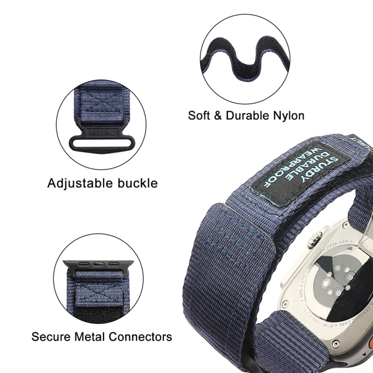 Nylon Two Section Watch Band For Apple Watch Ultra 49mm(Blue) by bashfashion