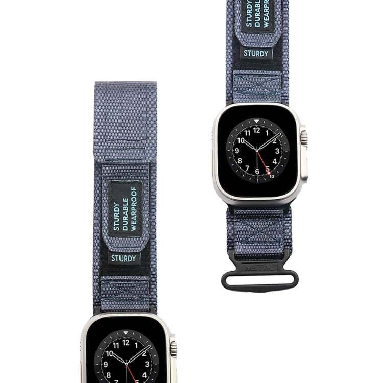 Nylon Two Section Watch Band For Apple Watch Ultra 49mm(Blue) by bashfashion