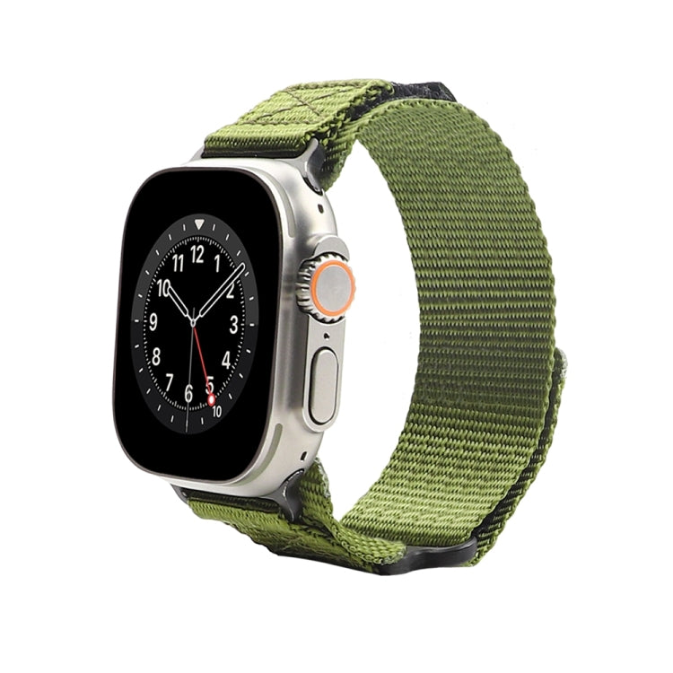Nylon Two Section Watch Band For Apple Watch Ultra 49mm(Dark Green) by bashfashion