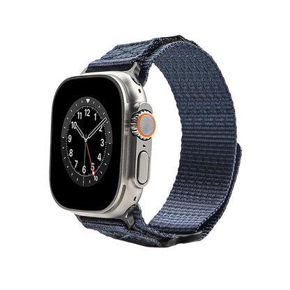 Nylon Two Section Watch Band For Apple Watch 8 41mm(Blue) by bashfashion