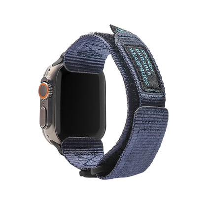 Nylon Two Section Watch Band For Apple Watch 8 41mm(Blue) by bashfashion
