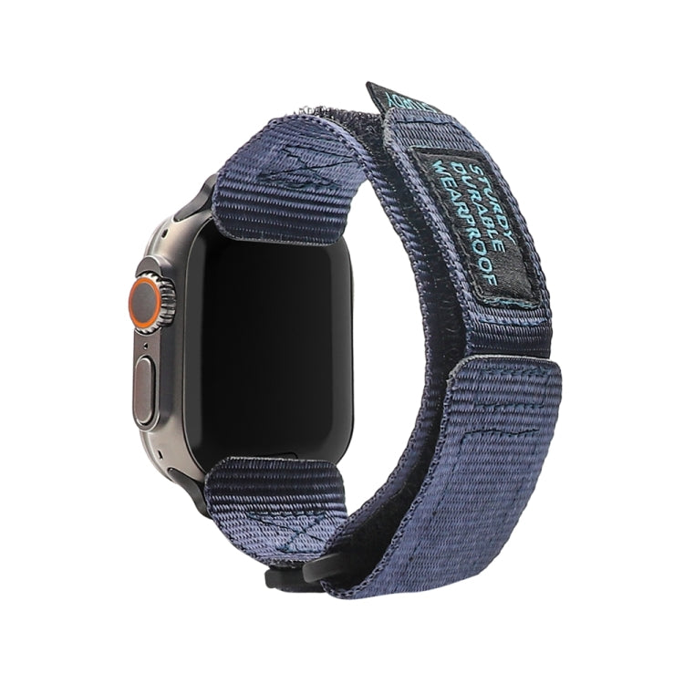 Nylon Two Section Watch Band For Apple Watch 8 45mm(Blue) by bashfashion