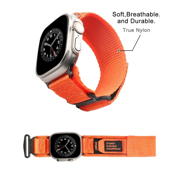 Nylon Two Section Watch Band For Apple Watch SE 2023 44mm(Orange) by bashfashion