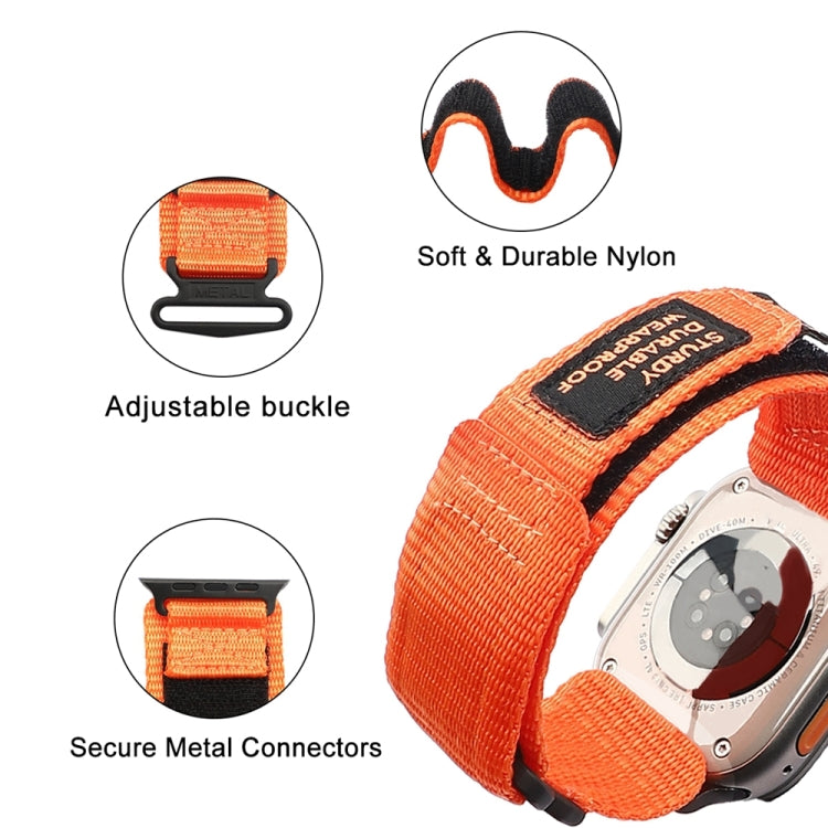 Nylon Two Section Watch Band For Apple Watch Ultra 2 49mm(Orange) by bashfashion