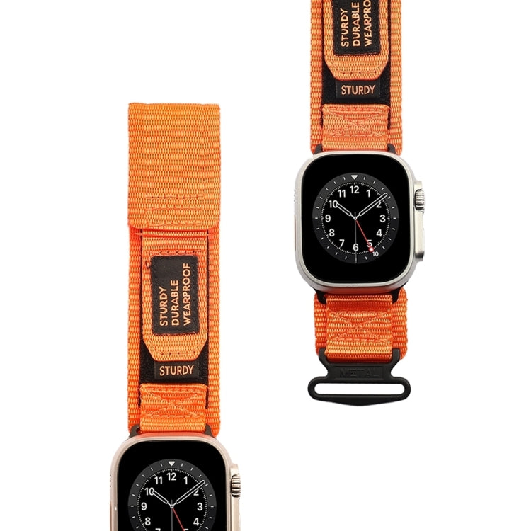Nylon Two Section Watch Band For Apple Watch 9 45mm(Orange) by bashfashion