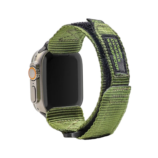 Nylon Two Section Watch Band For Apple Watch 9 45mm(Dark Green) by bashfashion