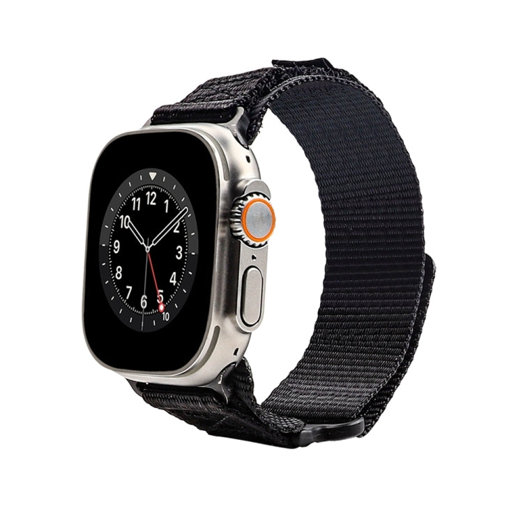 Nylon Two Section Watch Band For Apple Watch 9 41mm(Black) by bashfashion