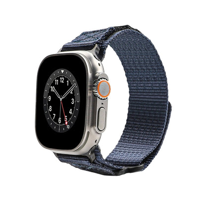 Nylon Two Section Watch Band For Apple Watch 9 41mm(Blue) by bashfashion