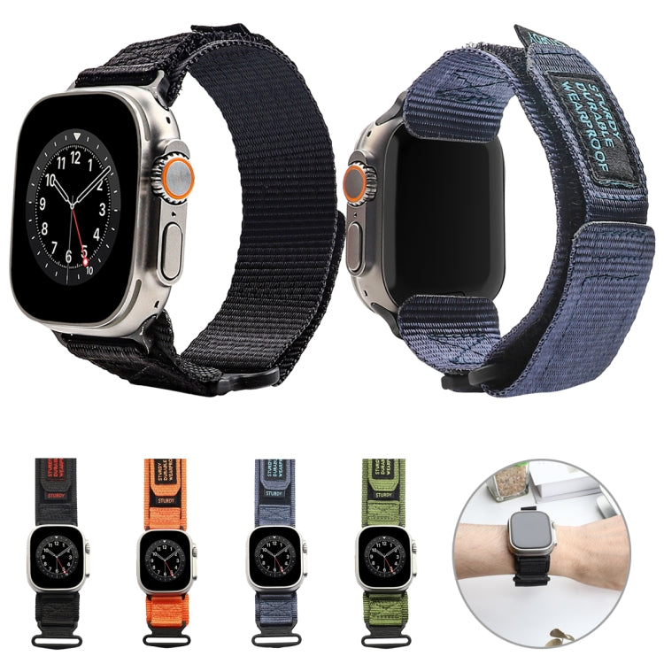 Nylon Two Section Watch Band For Apple Watch Ultra 49mm(Blue) by bashfashion