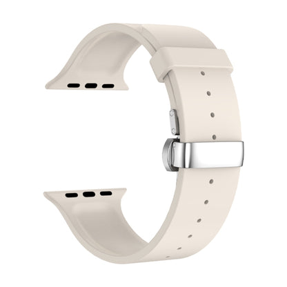Metal Butterfly Buckle Silicone Watch Band For Apple Watch 2 42mm(Starlight Color) by bashfashion