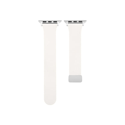 Sheepskin Texture Magnetic Folding Buckle Watch Band For Apple Watch Ultra 2 49mm(White) by bashfashion