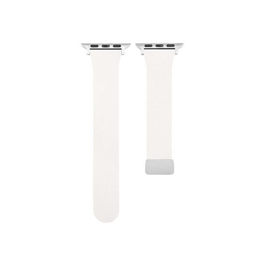 Sheepskin Texture Magnetic Folding Buckle Watch Band For Apple Watch 9 41mm(White) by bashfashion