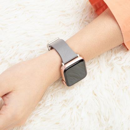 Sheepskin Texture Magnetic Folding Buckle Watch Band For Apple Watch Ultra 2 49mm(White) by bashfashion