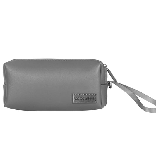 Waterproof PU Leather Laptop Accessory Bag(Grey) by bashfashion