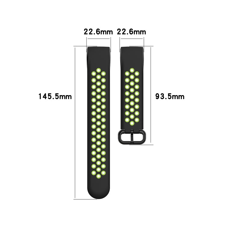 For Fitbit Charge 4 / Charge 3 / Charge 3 SE Watch Button Two Colors Silicone Replacement Strap Watchband(Grey Teal) by bashfashion