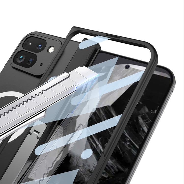 For Google Pixel 9 Pro Fold GKK Integrated Magsafe Fold Hinge Full Coverage Phone Case with Holder(Blue) by GKK