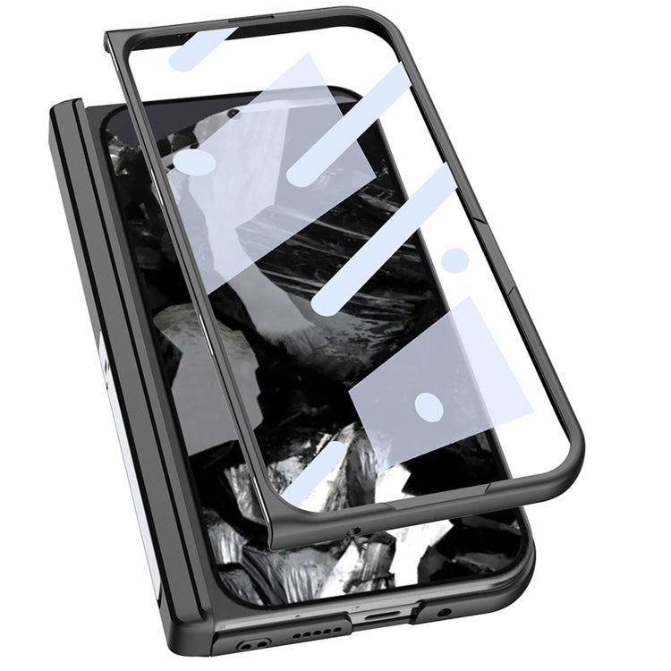 For Google Pixel 9 Pro Fold GKK Integrated Fold Hinge Leather Phone Case with Holder(Black) by GKK