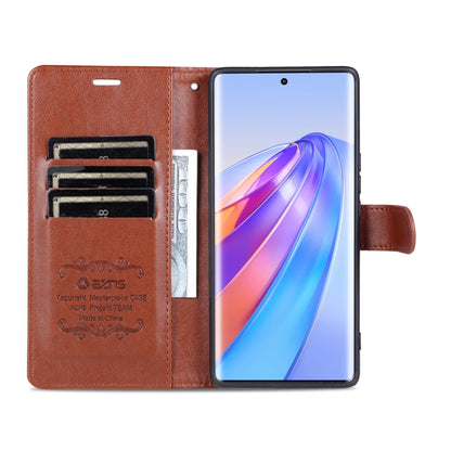 For Honor X50 AZNS Sheepskin Texture Flip Leather Phone Case(Brown) by AZNS