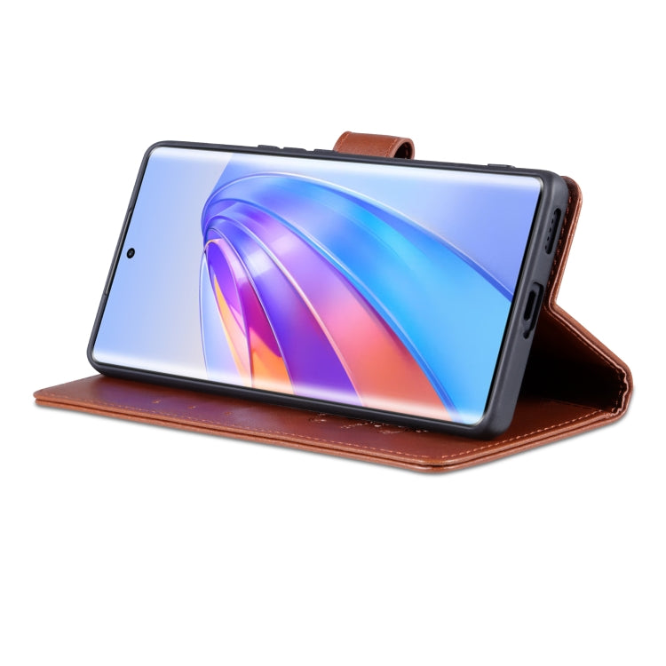 For Honor X50 AZNS Sheepskin Texture Flip Leather Phone Case(Brown) by AZNS