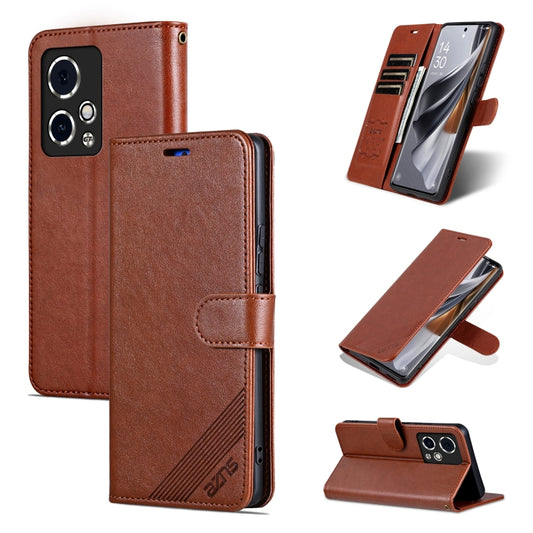 For Honor 90 GT AZNS Sheepskin Texture Flip Leather Phone Case(Brown) by AZNS