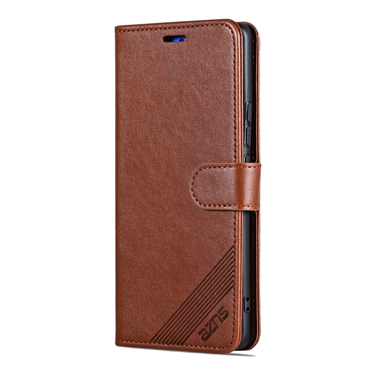 For Honor 90 GT AZNS Sheepskin Texture Flip Leather Phone Case(Brown) by AZNS