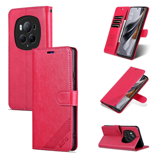 For Honor Magic6 Pro AZNS Sheepskin Texture Flip Leather Phone Case(Red) by AZNS