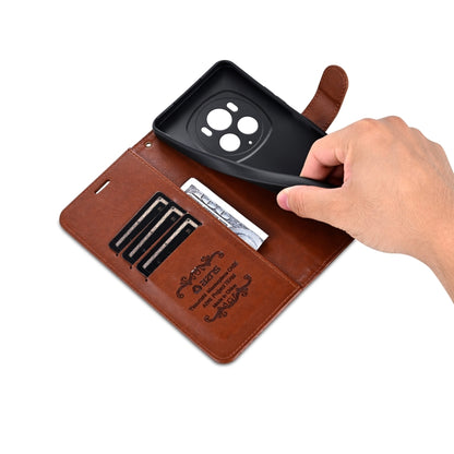 For Honor Magic6 Pro AZNS Sheepskin Texture Flip Leather Phone Case(Brown) by AZNS