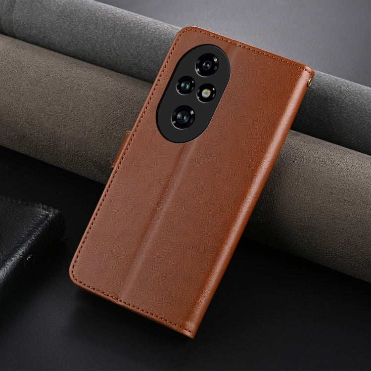 For Honor 200 Pro AZNS Sheepskin Texture Flip Leather Phone Case(Brown) by AZNS