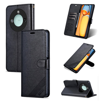 For Honor X60 AZNS Sheepskin Texture Flip Leather Phone Case(Black) by AZNS